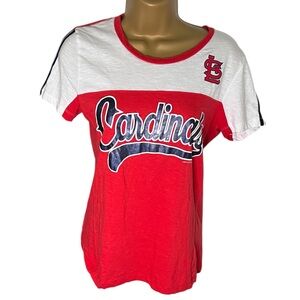 St. Louis Cardinals Red White Tee Campus Lifestyle MLB Genuine Merch S